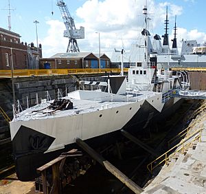 HMS Monitor M33 - 4 April 2010 at Portsmouth Naval Dockyard.JPG