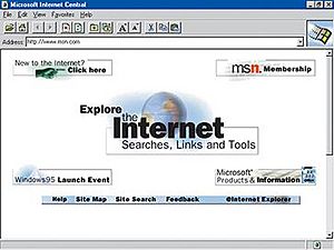 MSN.com screenshot August 24, 1995