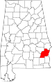 State map highlighting Barbour County