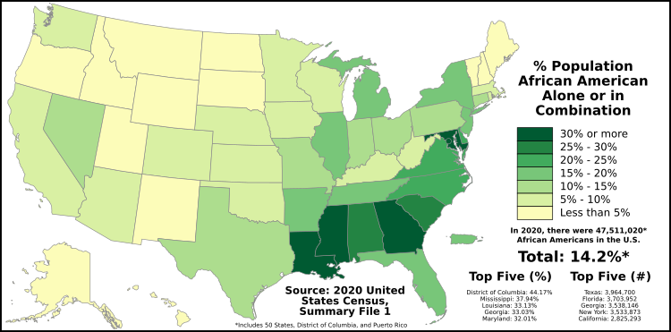 African Americans by state