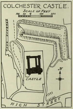 Colchester Castle outworks plan 1916