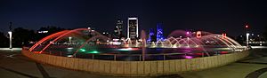 Friendship Fountain at Night Panorama