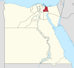 Ismailia Governorate on the map of Egypt