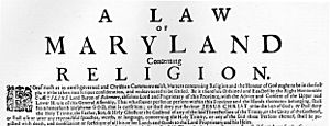 Large Broadside on the Maryland Toleration Act