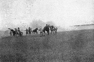 NZ Vickers Gun Section under fire during Second Battle of Gaza