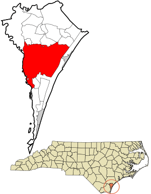 Location within New Hanover County