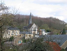 The church seen from the D216