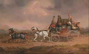 Charles Cooper Henderson - Mail Coaches on the Road- the Louth-London Royal Mail progressing at Speed - Google Art Project