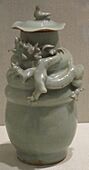 Chinese jar, Southern Song dynasty, porcelain with celadon glaze, HAA