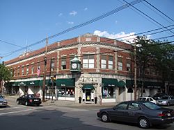 The Columbus Building, at the northeastern corner of Watertown and Adams Streets