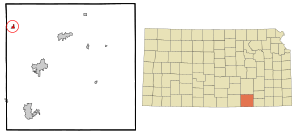 Location within Cowley County and Kansas