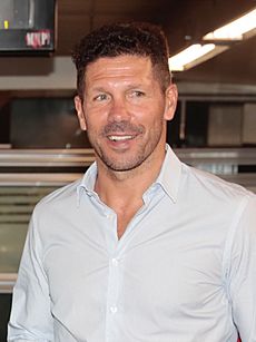 Diego Pablo Simeone en la presentación de la promoción de la estación Estadio Metropolitano