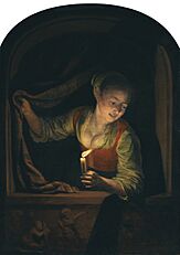 Gerard Dou - Girl with a Candle at a Window 1930.21 joven-ventana-vela