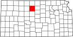 State map highlighting Osborne County