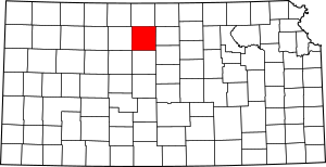 Map of Kansas highlighting Osborne County