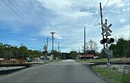 Railroad crossing in Lauderdale, Mississippi