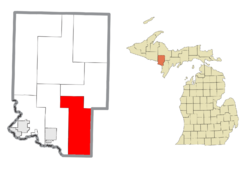 Location within Dickinson County