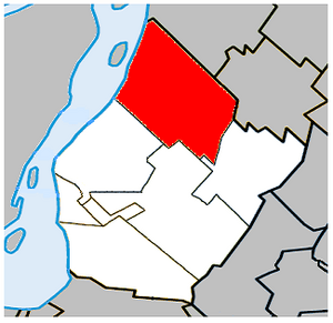 Location within Urban Agglomeration of Longueuil.