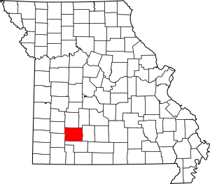 Map of Missouri highlighting Greene County