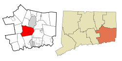 Location in New London County, Connecticut