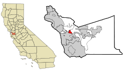 Location in Alameda County and the state of California