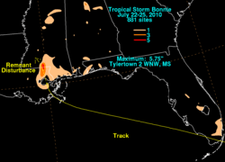 Bonnie 2010 rainfall