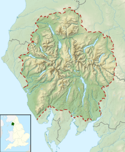 Location of Windermere in the Lake District, England, United Kingdom.