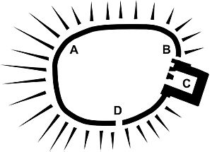 Loughor Castle plan