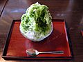 Macha kakigori snow cone