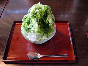 Macha kakigori snow cone