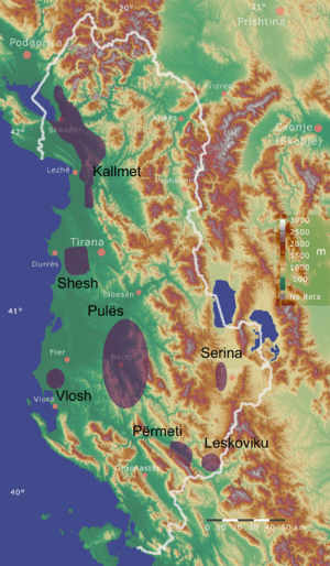 Map of Albanian Wine Varieties