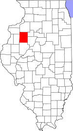 Map of Illinois highlighting Knox County