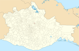 Location of the municipality in Oaxaca