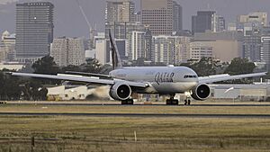 Qatar Airways at Adelaide Airport in 2023 by Mitch Coad