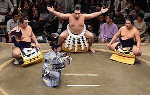 Yokozuna-dohyō-iri-Kakuryu-Rikisaburo-at-Aki-basho-Sep-28-2014-cropped