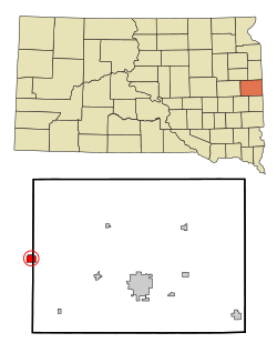 Location in Brookings County and the state of South Dakota