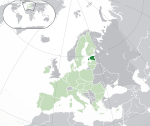 Map showing Estonia in Europe