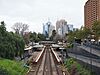 Jolimont platforms 1 &2 viewed from a nearby bridge