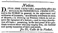 Juan José Canaveri (Notice)