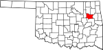 State map highlighting Wagoner County