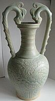 Song or Yuan Celadon Ware- Two Dragon Handle Amphora