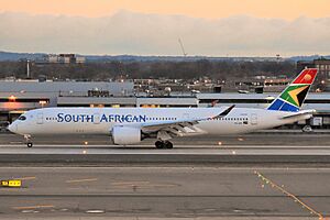 South African Airways Airbus A350-941 ZS-SDF arriving at JFK Airport