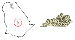 Location of Bedford in Trimble County, Kentucky.