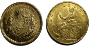 Two 20kr gold coins