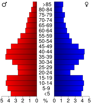 USA Dodge County, Minnesota age pyramid