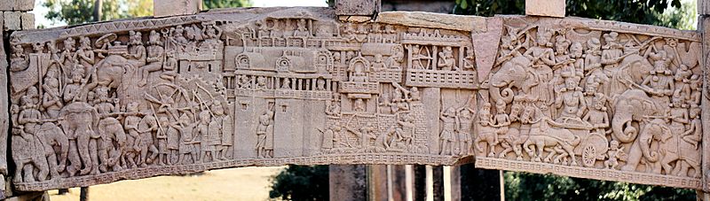 War over the Buddha's Relics, South Gate, Stupa no. 1, Sanchi