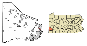 Location of Charleroi in Washington County, Pennsylvania.