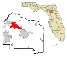 Location of Alachua in Alachua County, Florida.