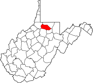 Map of West Virginia highlighting Marion County