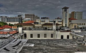 Polytechnic University of Puerto Rico and the Milla de Oro in the background.